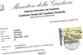 Casellario Giudiziale Tradotto (EN) con Apostilla (USA)